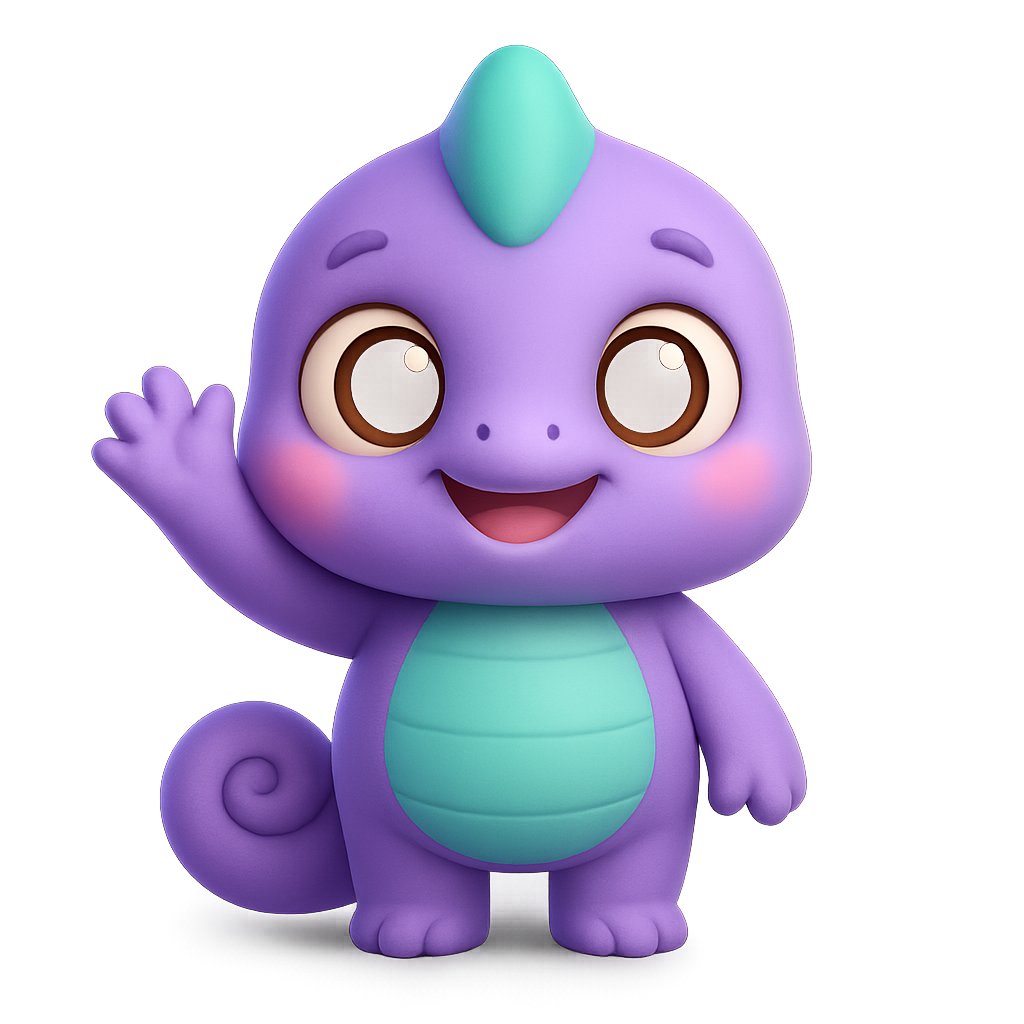 Spotti the Chameleon waving